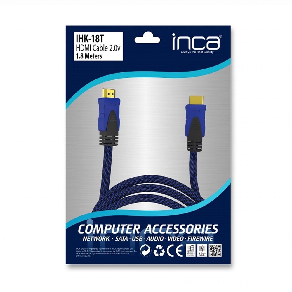 Inca IHK-18T 1.8M HDMI TO HDMI 4K FHD 2.0V