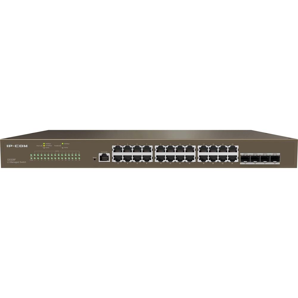 IP-COM G5328F 24 Port Gigabit + 4X1GB SFP Uplink L3 Yönetilebilir Rackmount Switch