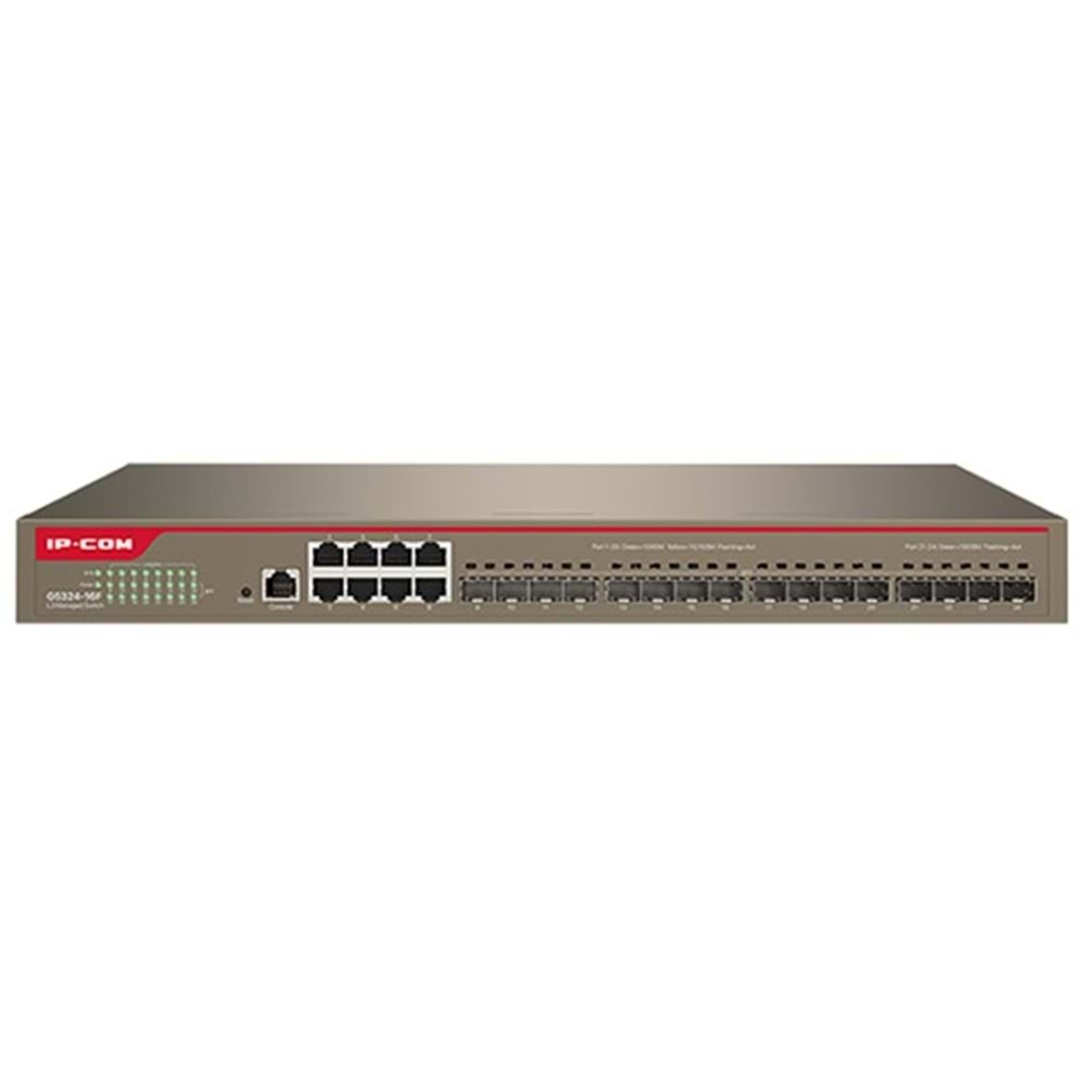 IP-COM G5324-16F 16 Port SFP + 8 Port Gigabit L3 Yönetilebilir Rackmount OMURGA Switch