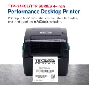 TSC TTP-244CE 203DPI Termal Transfer USB+Seri+Ethernet Barkod Yazıcı