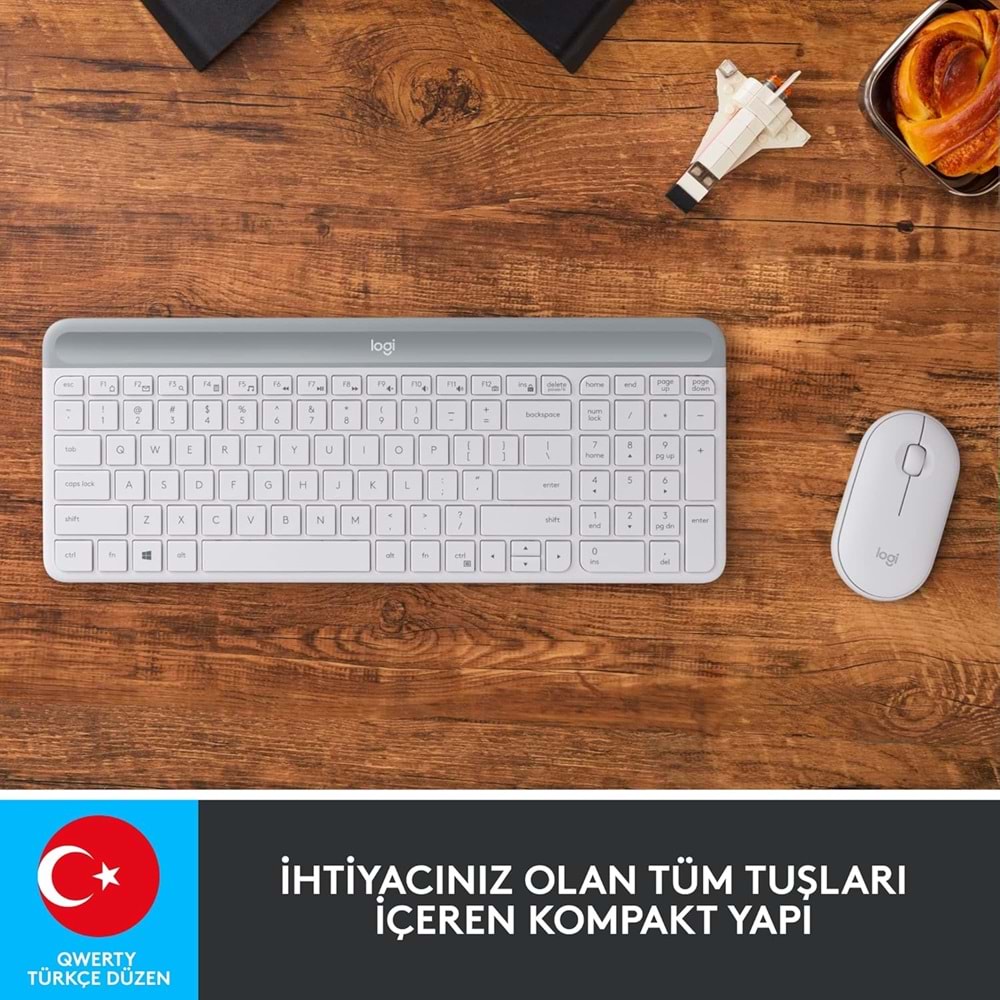 Logitech MK470 Kablosuz Beyaz Klavye & Mouse Set 920-009436