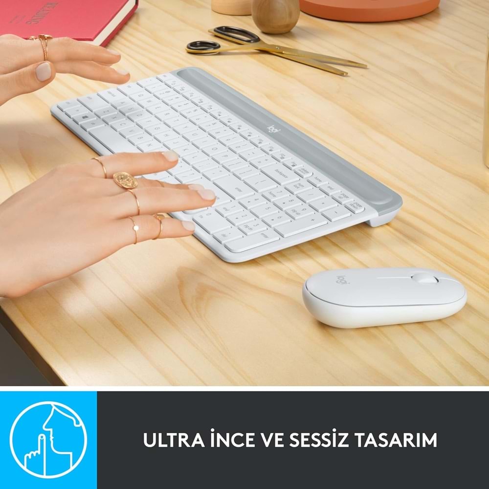 Logitech MK470 Kablosuz Beyaz Klavye & Mouse Set 920-009436