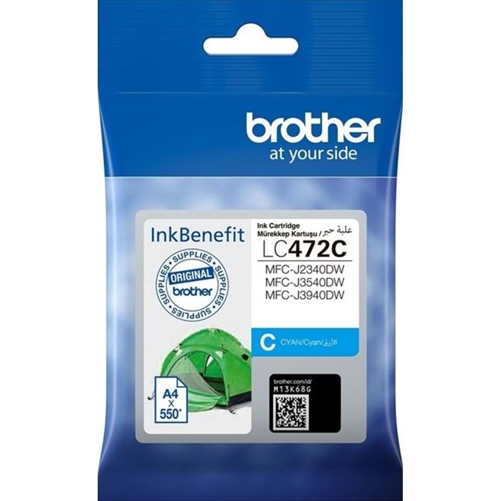 Brother 550 Sayfa Mavı Kartuş LC472C
