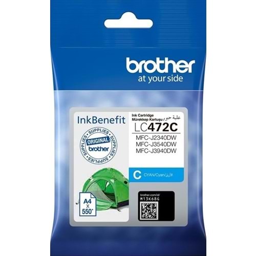 Brother 550 Sayfa Mavı Kartuş LC472C