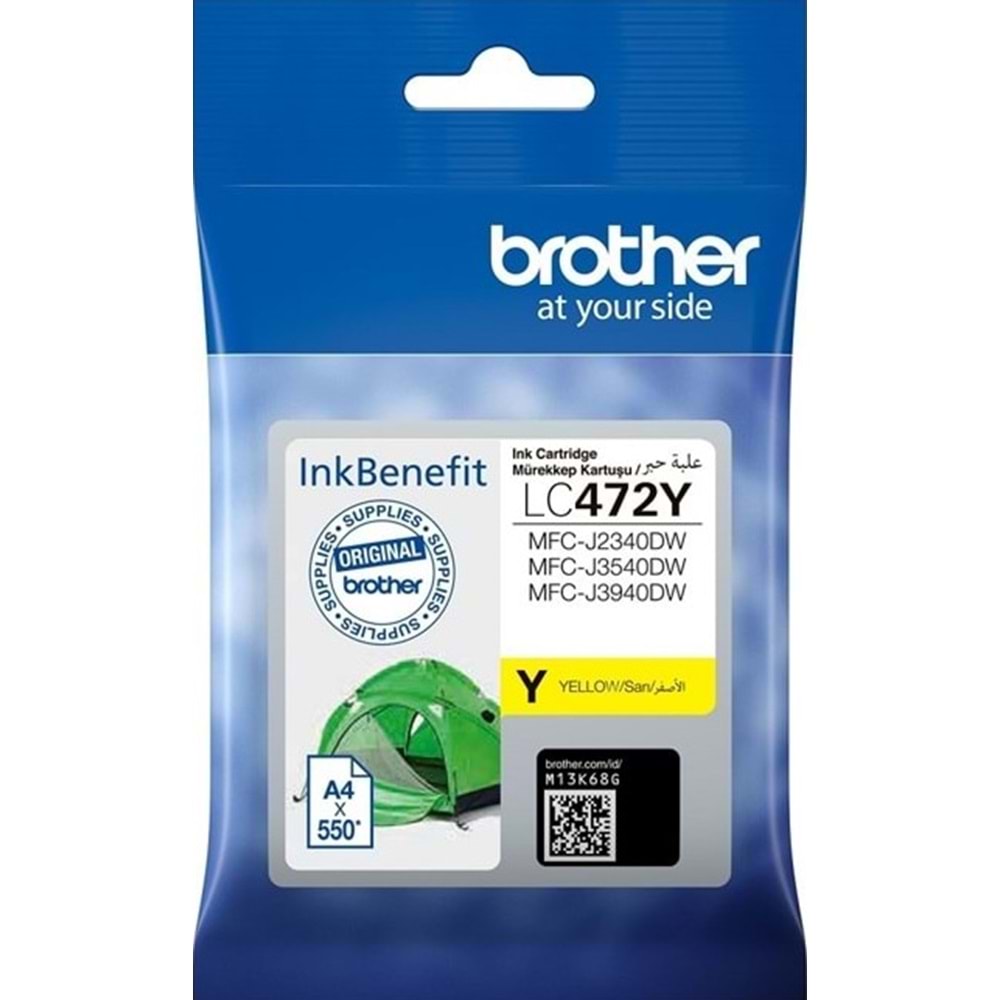 Brother 550 Sayfa Sarı Kartuş LC472Y