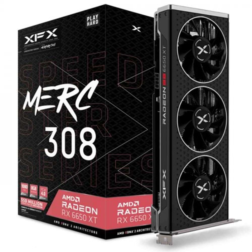 XFX RX-665X8TBDY RX 6650 XT 8GB 128Bit GDDR6 DP/HDMI Merc 308 Ekran Kartı