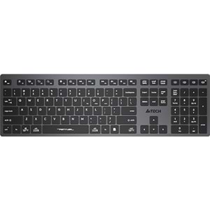 A4 Tech FBX50C Şarj Edilebilir (Q) FN-Multimedya Bluetooth & 2.4Ghz Klavye Gri