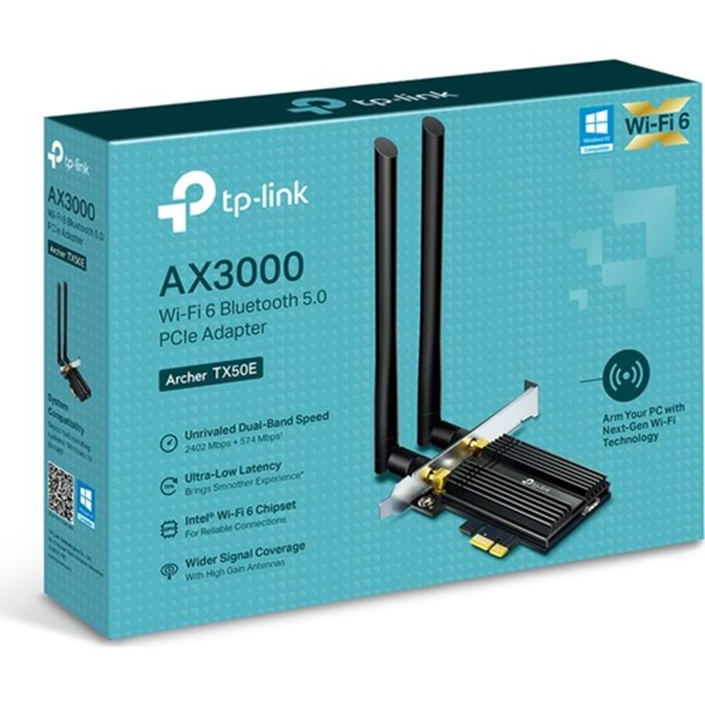 TP-Link Archer TX50E AX3000 Wi-Fi 6 Bluetooth PCI Express Adapter
