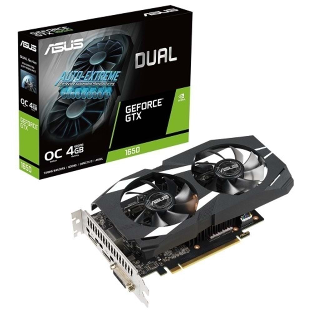 Asus DUAL-GTX1650-O4GD6-P-V2 4GB 128Bit GDDR6 DP/HDMI/DVI PCI 3.0 Ekran Kartı