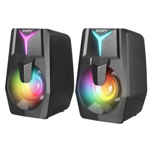 Snopy SN-X22 2.0 Siyah 3WX2 USB RGB Işıklı Hoparlör