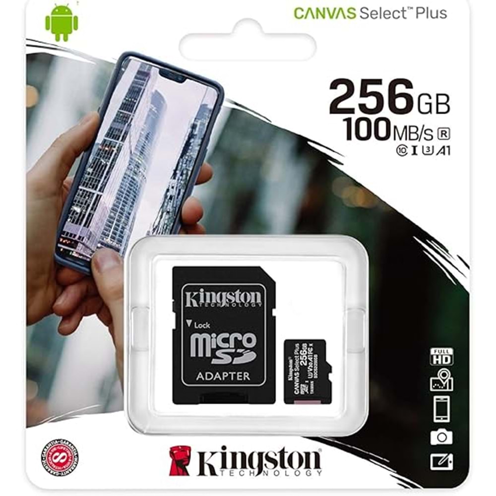 Kingston SDCS2 256GB Micro SD Class 10 Hafıza Kartı