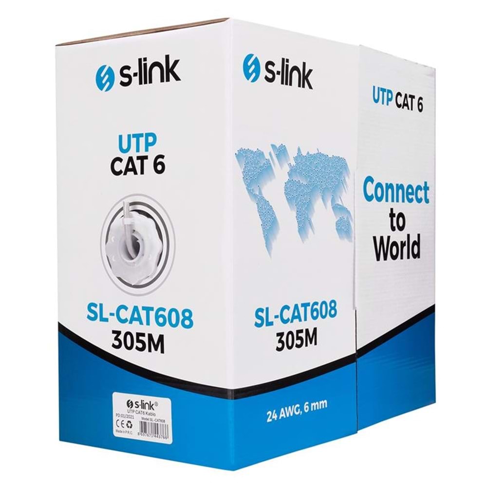 S-Link SL-CAT608 305MT CAT6 Kablo Gri