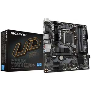 Gigabyte B760M DS3H DDR4 5133MHZ 1XVGA 1XHDMI 1XDP 1XM.2 MATX 1700P Anakartlar