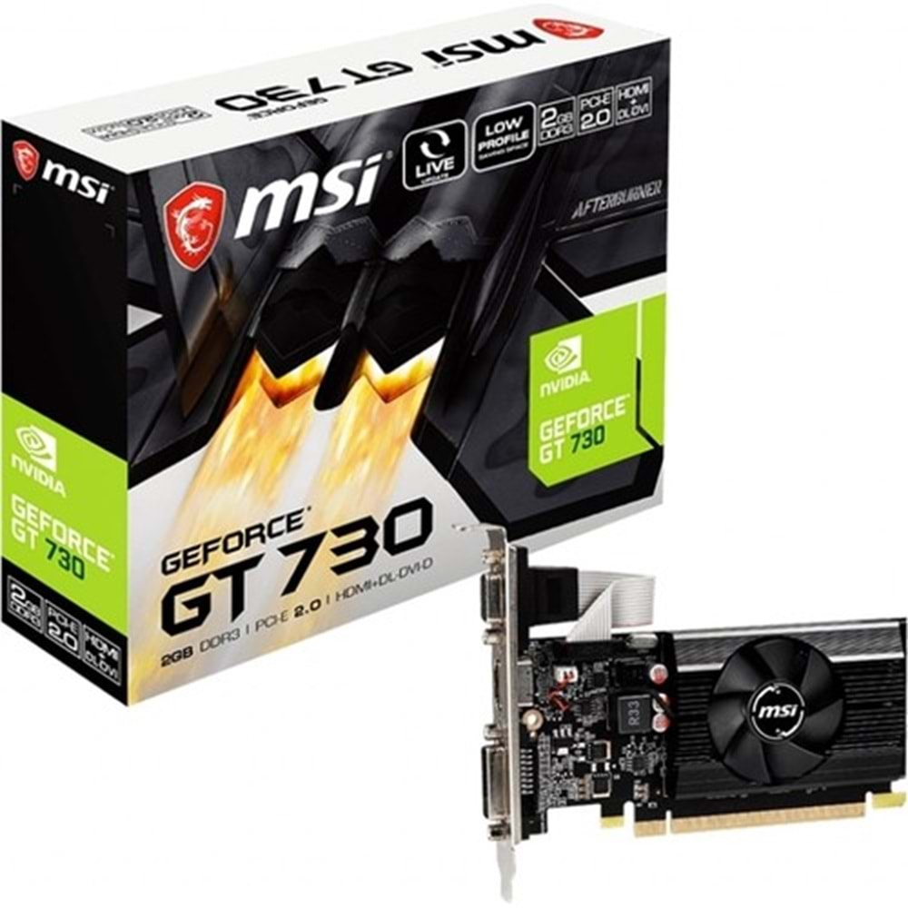 Msi GEFORCE N730K-2GD3/LP 2GB DDR3 64BIT 1XVGA 1XHDMI 1XDVI EKRAN KARTI