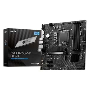 Msi Pro B760M-P DDR4 5333MHz 1XHDMI 1XDP 2XM.2 USB 3.2 ATX 1700P Anakart (12. ve 13. Nesil işlemci uyumlu)