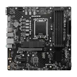 Msi Pro B760M-P DDR4 5333MHz 1XHDMI 1XDP 2XM.2 USB 3.2 ATX 1700P Anakart (12. ve 13. Nesil işlemci uyumlu)