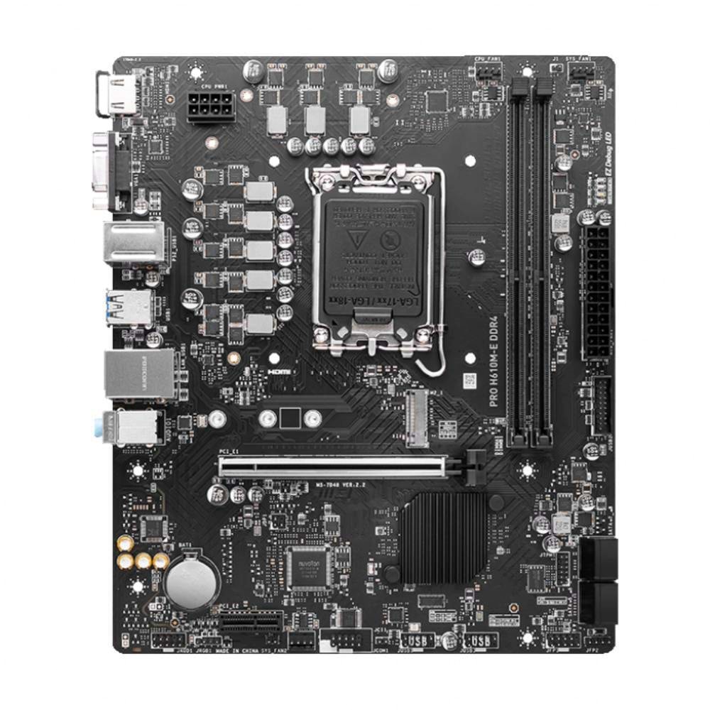 Msi Pro H610M-E DDR4 3200MHz 1XVGA 1XHDMI 1XM.2 USB 3.2 MATX 1700P Anakart (12. ve 13. Nesil işlemci uyumlu)