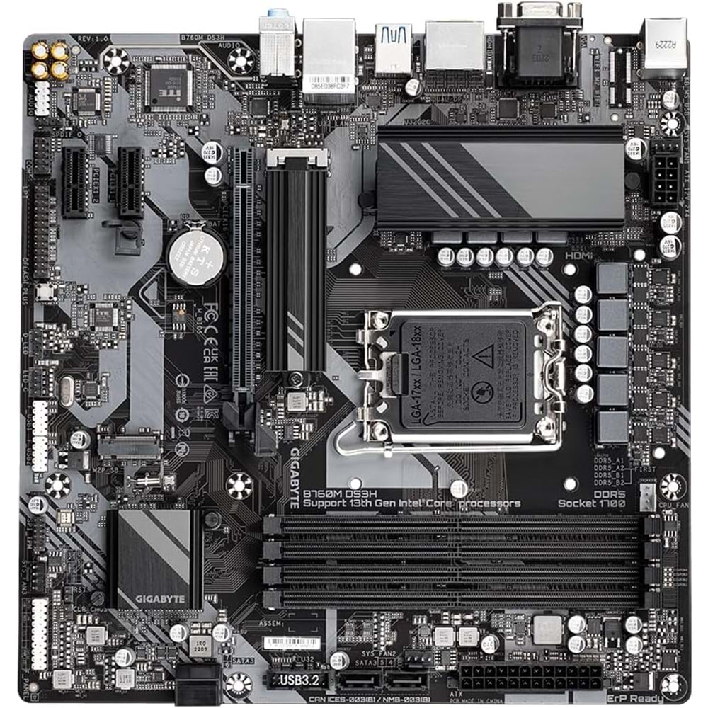 Gigabyte B760-DS3H-DDR5 Gaming AX1700 DDR4 Anakart