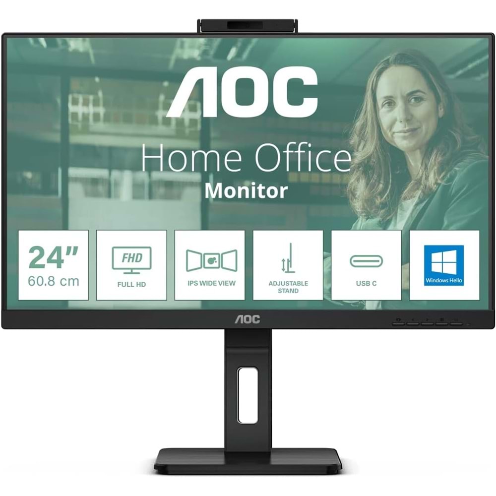 Aoc 24P3CW 1Ms 100Hz 1XHDMI 1XDP USB 3.2 1920X1080 Hoparlör Çerçevesiz Flicker-Free Vesa 23.8