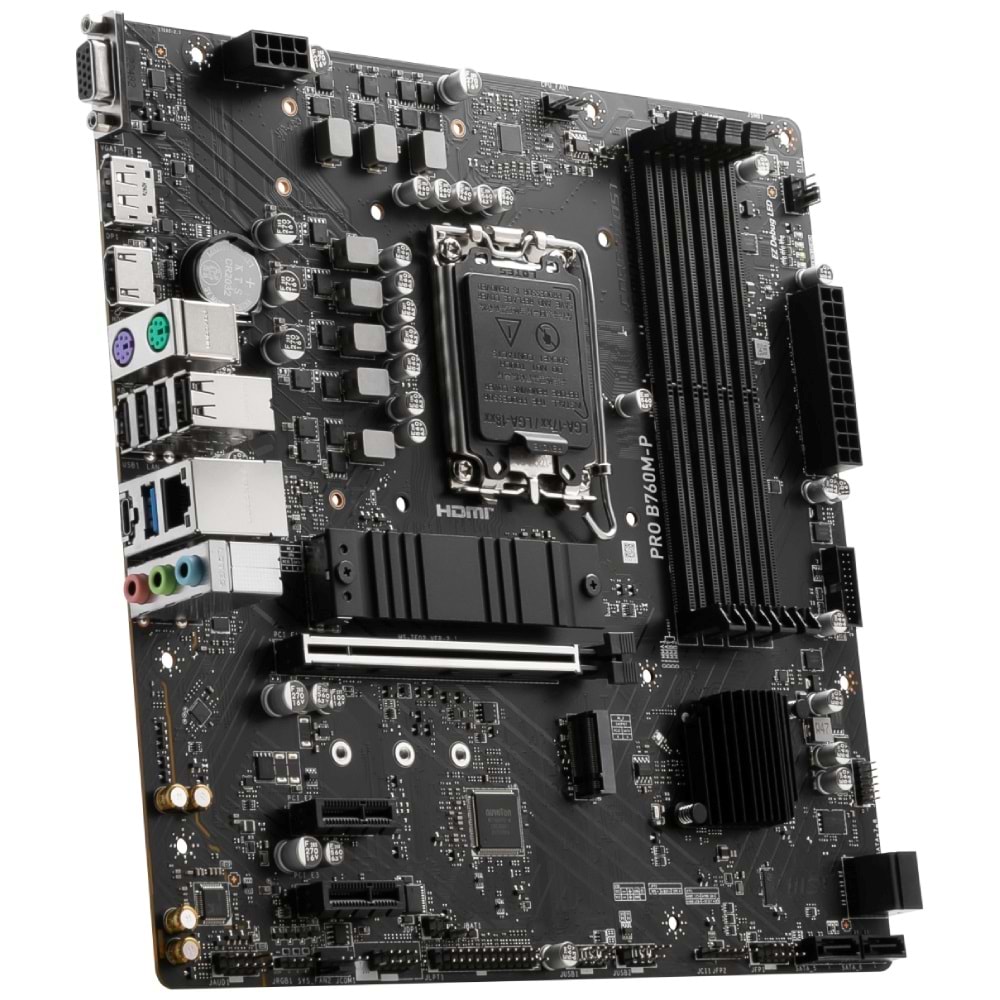 Msi Pro B760M-P DDR5 6800Mhz 1XVGA 1XHDMI 1XDP 2XM.2 USB 3.2 Matx 1700P Anakart
