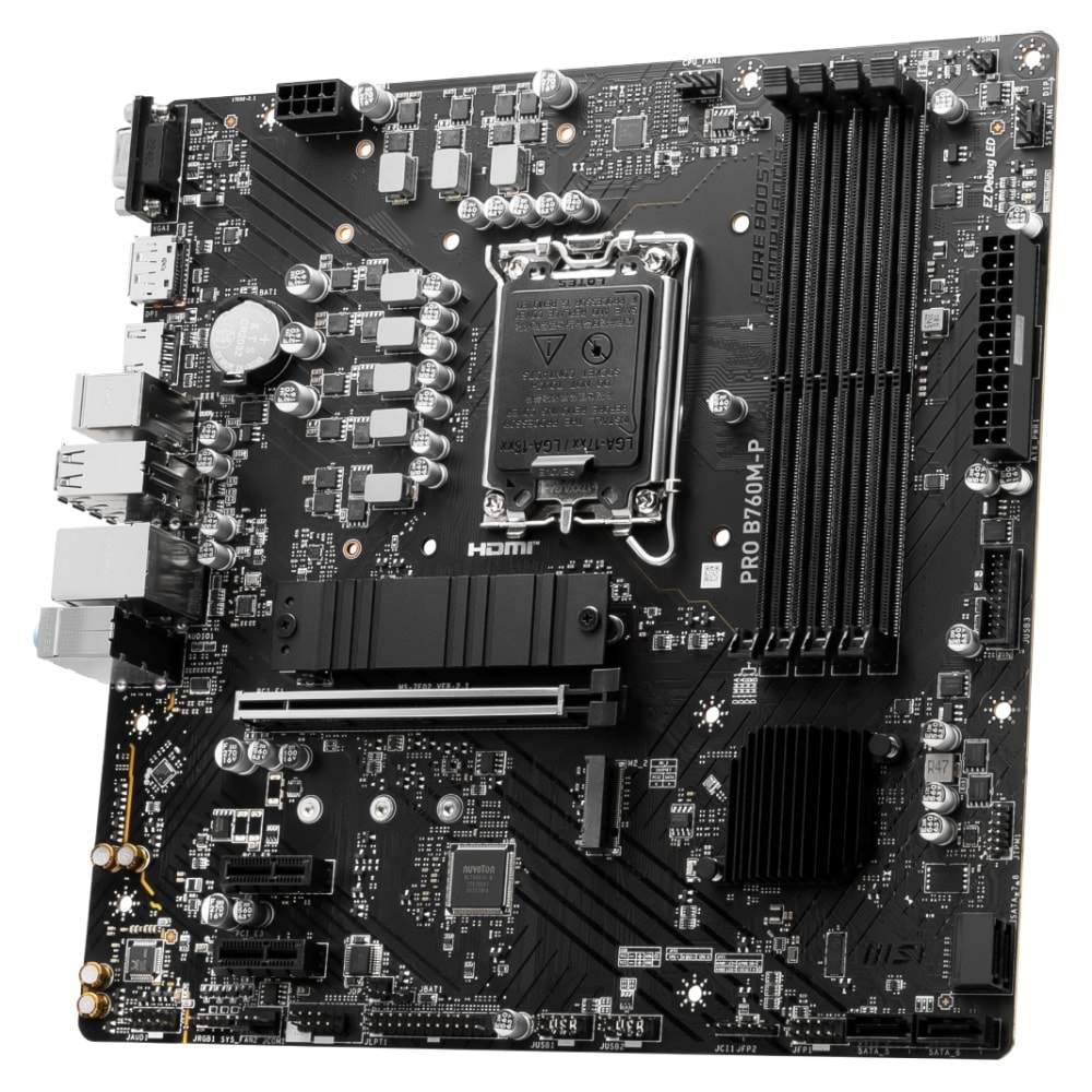 Msi Pro B760M-P DDR5 6800Mhz 1XVGA 1XHDMI 1XDP 2XM.2 USB 3.2 Matx 1700P Anakart