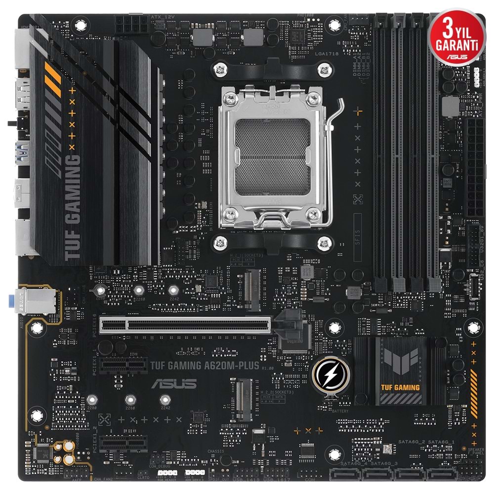Asus Tuf Gaming A620M-PLUS AMD A620 DDR5 USB3.2 DP/HDMI PCI4.0 AM5 Anakart