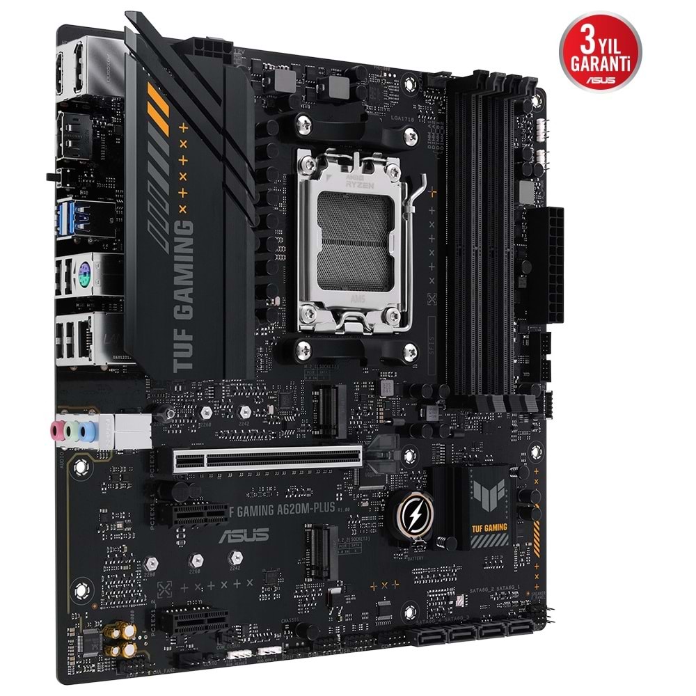 Asus Tuf Gaming A620M-PLUS AMD A620 DDR5 USB3.2 DP/HDMI PCI4.0 AM5 Anakart