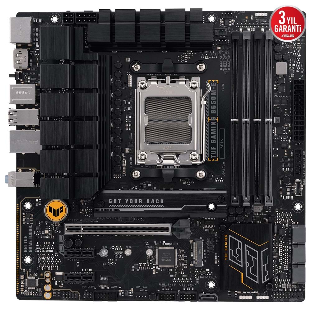 Asus Tuf Gaming B650M-E Wifi AMD B650 DDR5 USB3.2 M.2 DP/HDMI PCI 4.0 AM5 Anakart