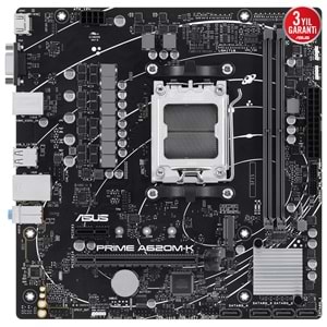 Asus Prime A620M-K AMD A620 DDR5 6400 USB3.2 M2 HDMI/VGA PCI 3.0 AM5 Anakart