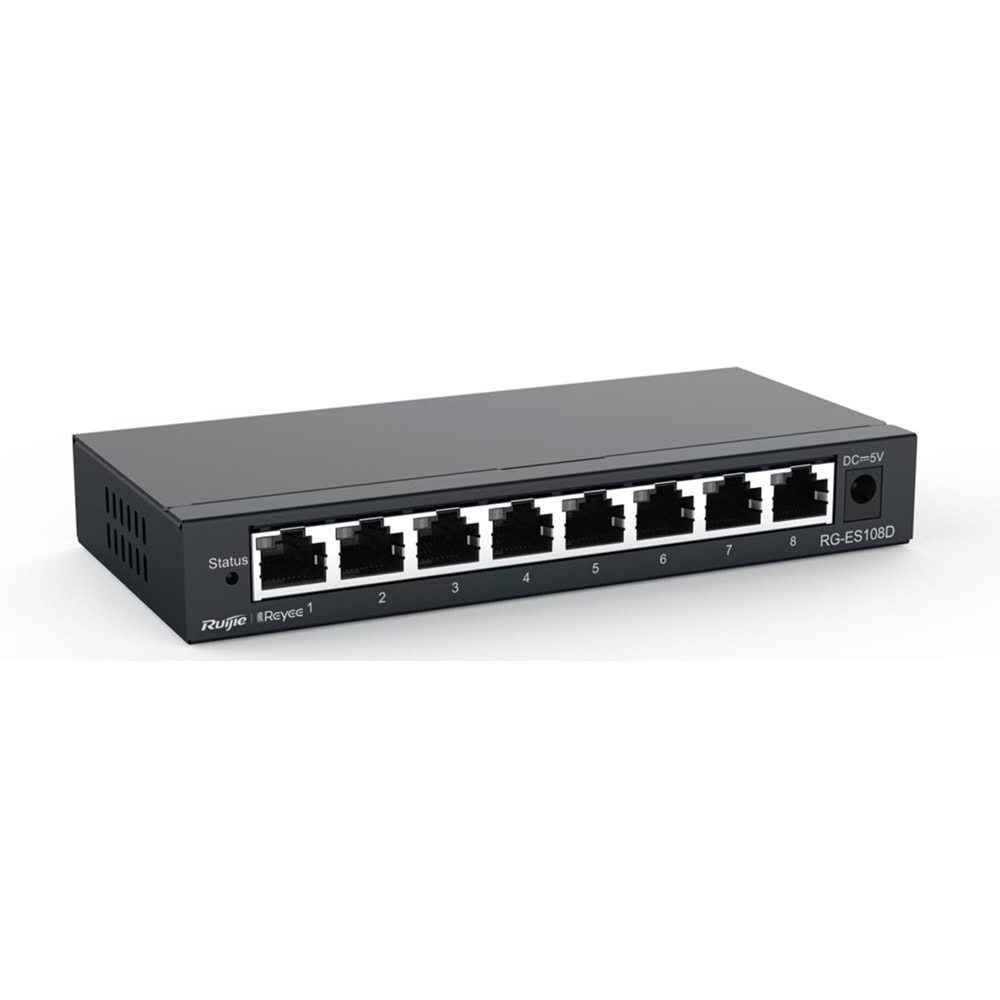 Ruijie RG-ES108D 8 Port 10/100 Tak Çalıştır Metal Kasa Switch