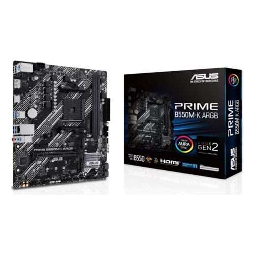 Asus Prime B550M-K Argb DDR4 5100Mhz 1XHDMI 1XDP 2XM.2 USB 3.2 Matx Am4 (AMD AM4 5000/4000 G/3000 Serisi İle Uyumlu)