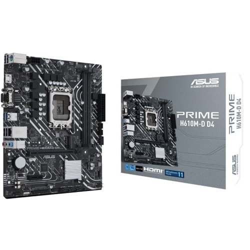 Asus PRIME H610M-D H610 DDR5 M.2 USB3.2 HDMI/VGA PCI 3.0 1700p Anakart