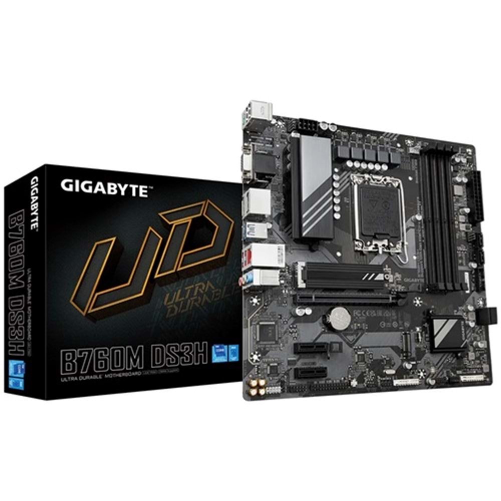Gigabyte B760M-DS3H-DDR5 7600MHz HDMI DP MATX 1700P Anakart