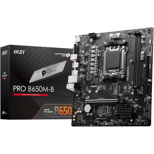 Msi RADEON PRO B650M-B DDR5 6800MHZ 1XVGA 1XHDMI 1XM.2 USB 3.2 AM5 MATX