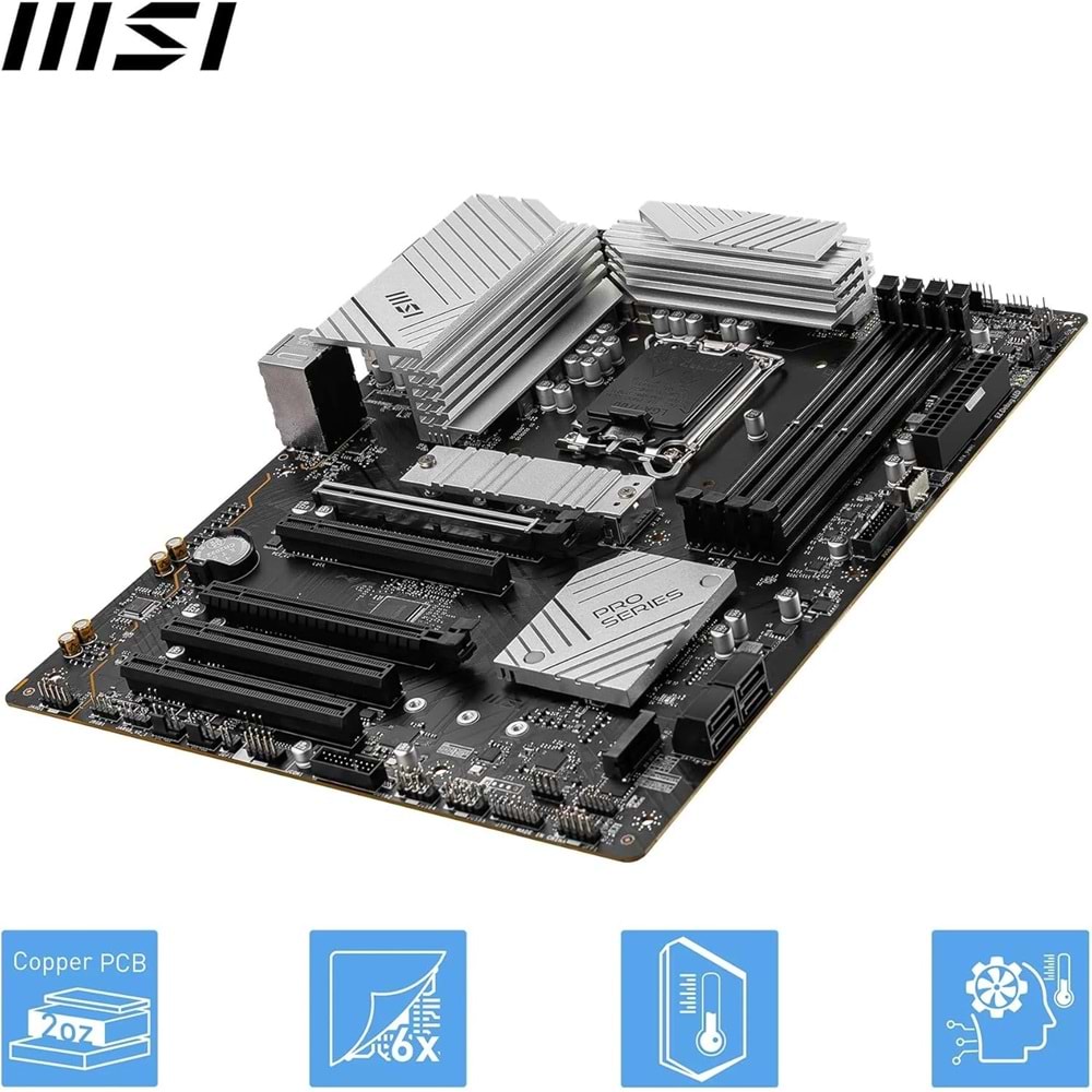 Msi PRO B760-P DDR4 II 5333MHZ 1XHDMI 1XDP 2XM.2 USB 3.2 ATX 1700P (12. / 13. VE 14. Nesil İşlemci Uyumlu)