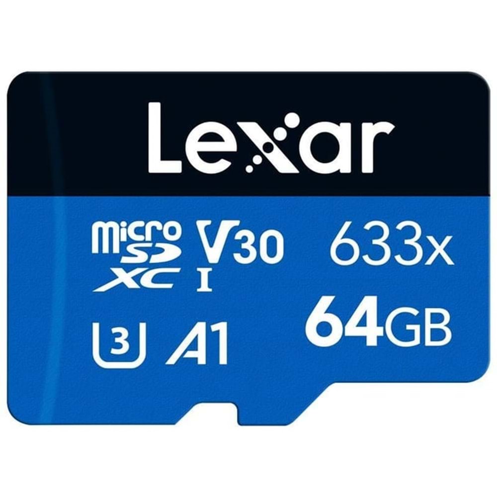 Lexar 64GB LSDMI64GBB633A 633X MicroSDXC High-Performance C10 A1 V30 U3 Hafıza Kartı