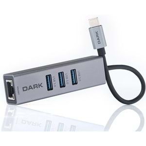 Dark Type C to Gigabit Ethernet +USB Çoklayıcı