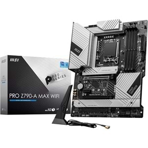 MSI PRO Z790-A MAX WiFi DDR5 7800MHz 1xHDMI 1xDP 4xM.2 USB 3.2 ATX 1700P (12./13. ve 14. Nesil İşlemci Uyumlu) Anakart