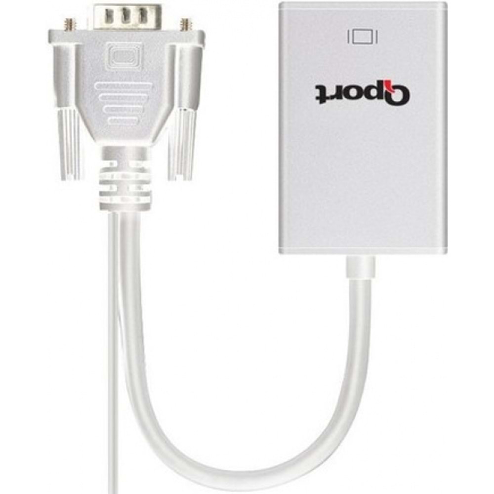 Qport Q-VH VGA TO HDMI Çevirici + Ses Kablosu (VGA+HDMI)
