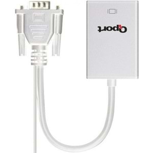 Qport Q-VH VGA TO HDMI Çevirici + Ses Kablosu (VGA+HDMI)