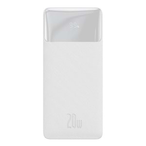 Baseus Bipow Overseas Dijital PPBD050302 20W 20.000 MAH Beyaz Powerbank GIRIS:MICRO USB/TYPE-C
