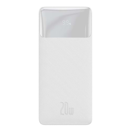 Baseus Bipow Overseas Dijital PPBD050302 20W 20.000 MAH Beyaz Powerbank GIRIS:MICRO USB/TYPE-C