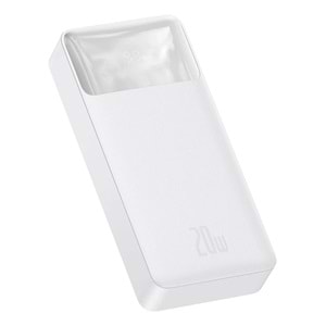 Baseus Bipow Overseas Dijital PPBD050302 20W 20.000 MAH Beyaz Powerbank GIRIS:MICRO USB/TYPE-C