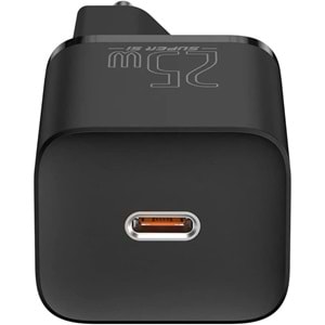 Baseus Super Si PD 25W Type-C to Type-C Kablo ve Duvar Şarjı Siyah TZCCSUP-L01