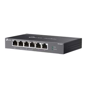 Omada DS106GPP 4 Port Gigabit + 2 Port Gigabit Uplink 64W 250 Metre PoE Mesafe Metal Kasa Switch