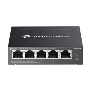 Omada DS105GP 4 Port Gigabit + 1 Port Gigabit Uplink 65W PoE Yönetilemez Switch