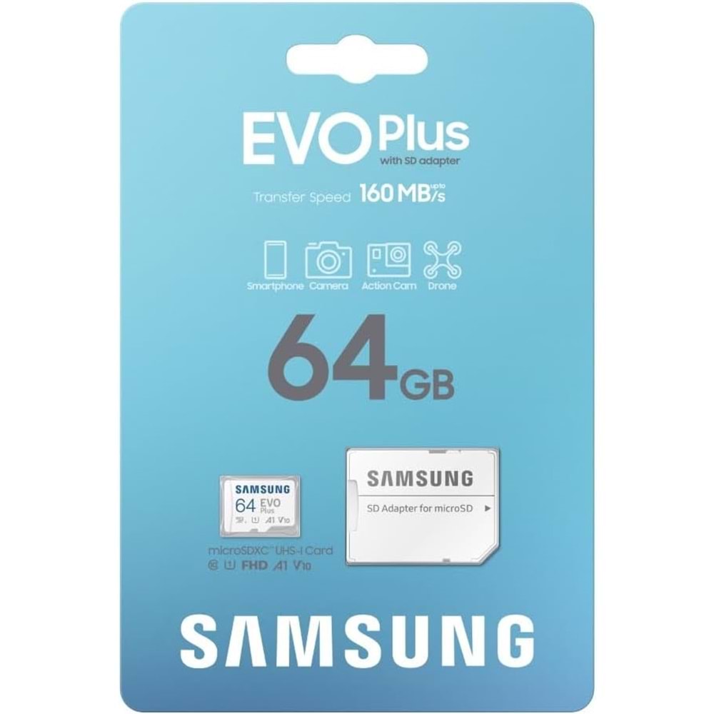 Samsung 64GB EVO Plus microSD Hafıza Kartı (MB-MC64SA/APC)