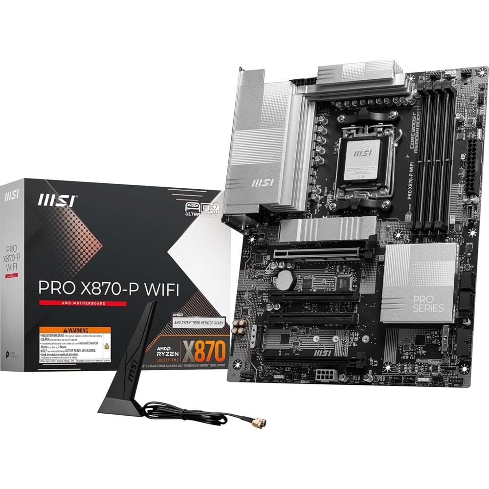 Msi PRO X870-P WIFI AMD X870 SOKET AM5 DDR5 8200