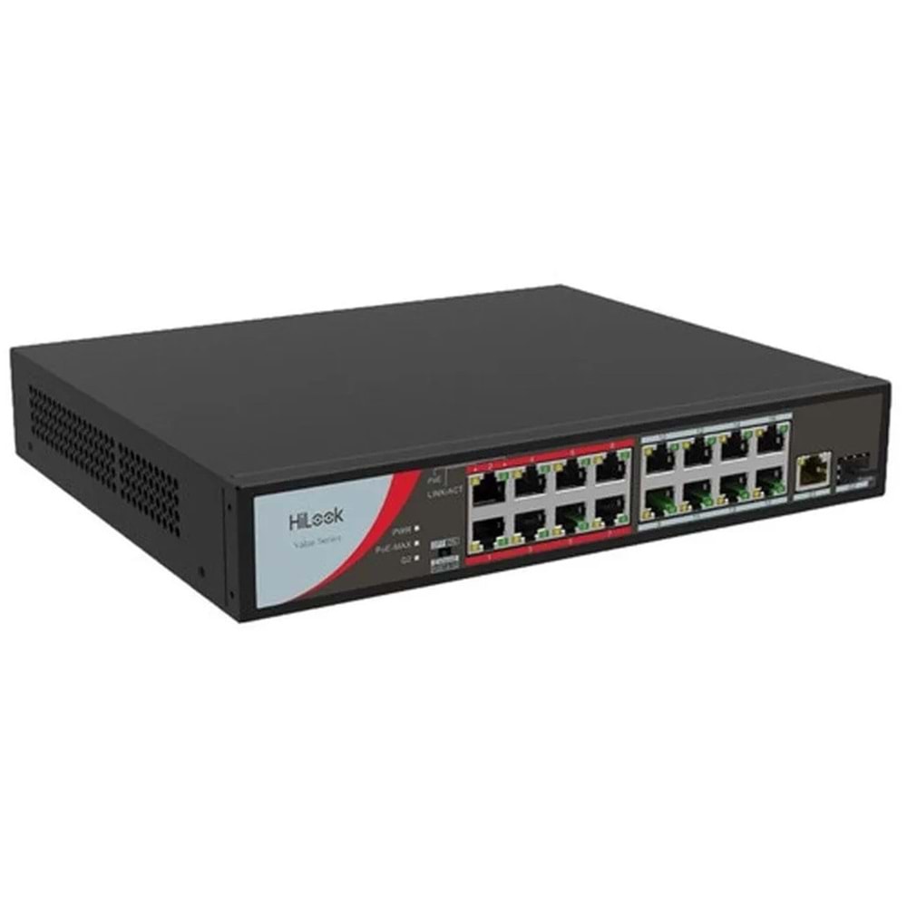HiLook NS-0318P-130(B) 16XFE+1xGE+1xGE/SFP Yönetilemez 130W POE Switch