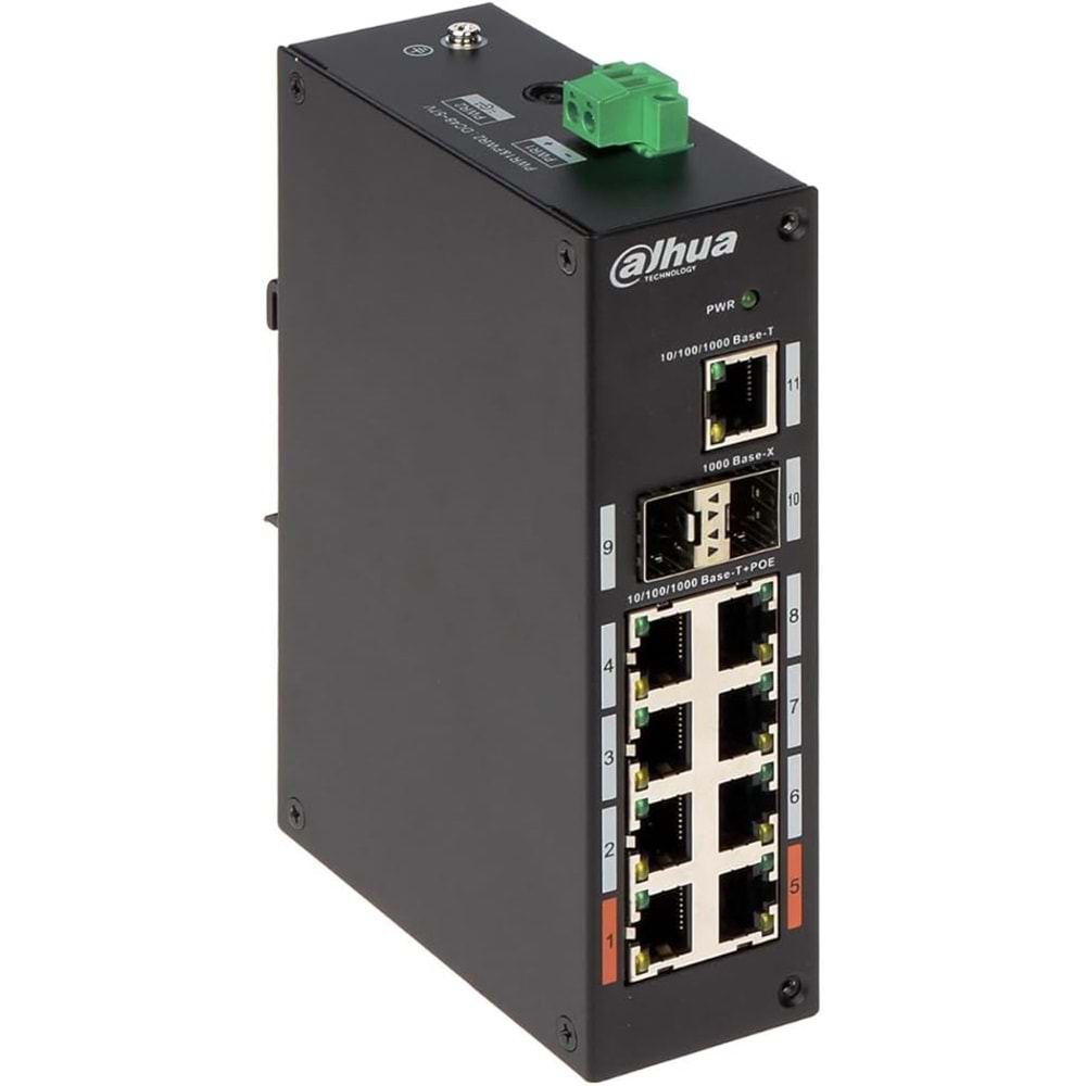 Dahua PFS3211-8GT-120 11 PORT 8XGE-2XGE/SFP 120W Yönetilemez POE Switch